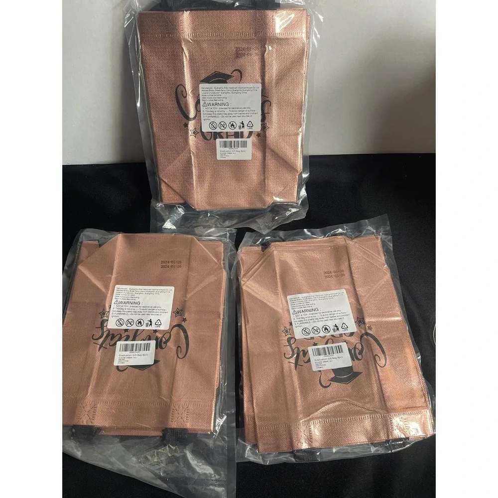 24pc Graduation Gift Bag Rose Gold‎ So Proud Of You Metallic Party Favors